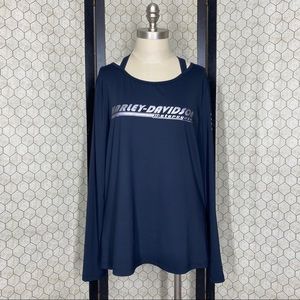 Harley Davidson Key Hole Back Long Sleeve Top